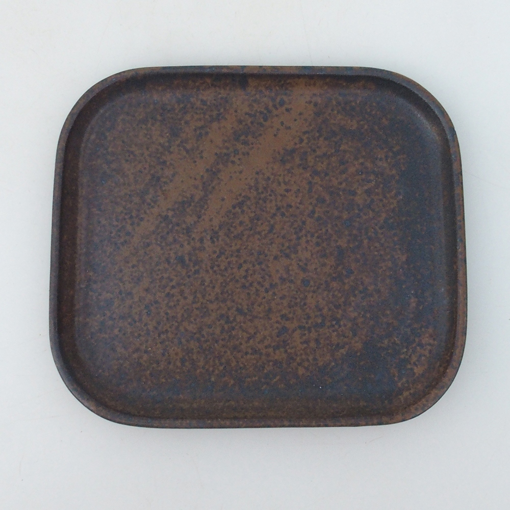 Miska ceramiczna H37 -14,5 x 13 x 1 cm - brązowa