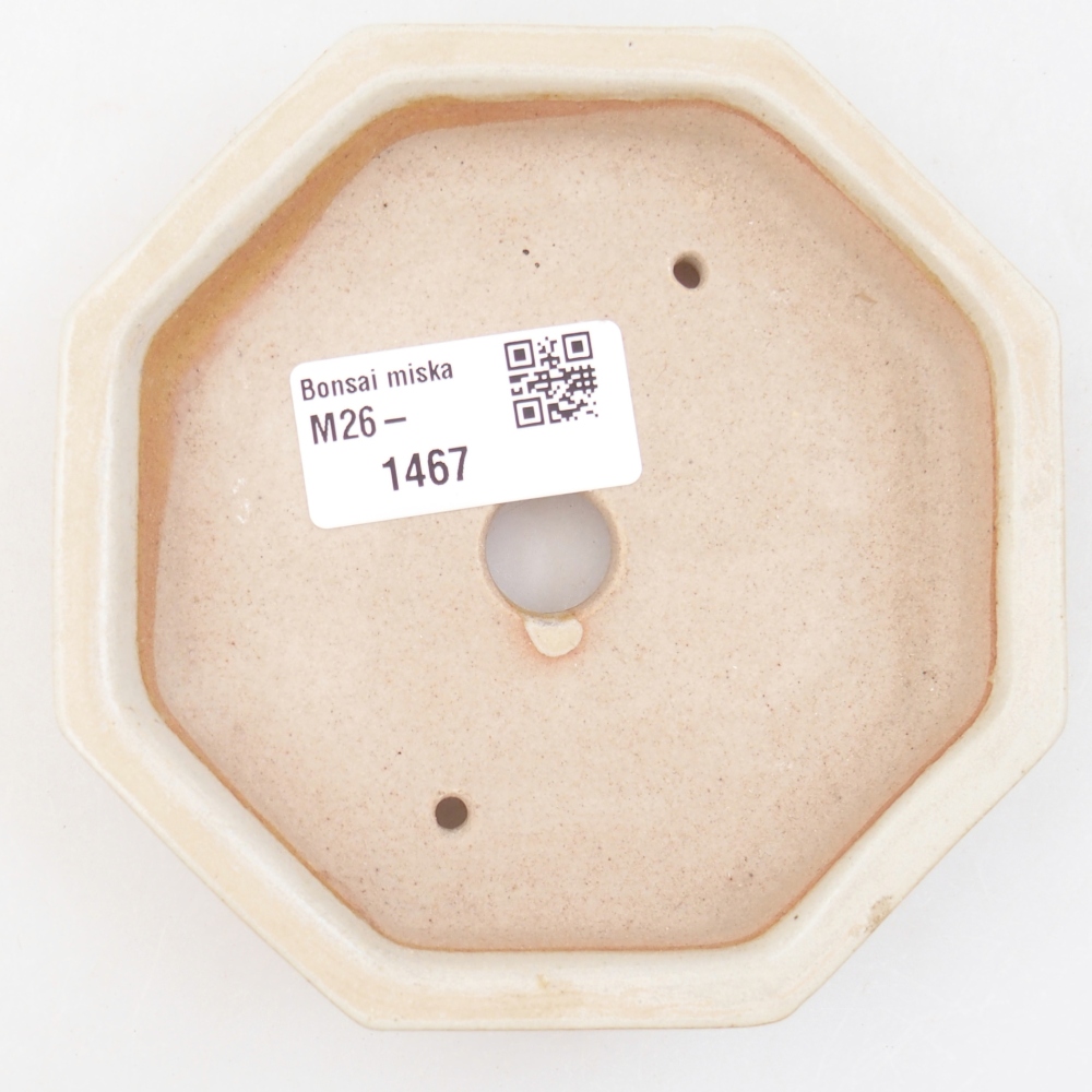 Ceramiczna miska do bonsai 11,5 x 11,5 x 2 cm, kolor beżowy