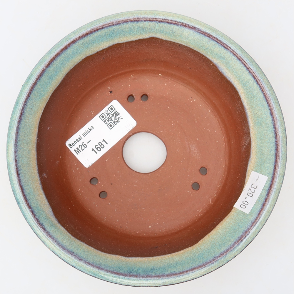 Ceramiczna doniczka do bonsai 14,5 x 14,5 x 4,5 cm, kolor zielony