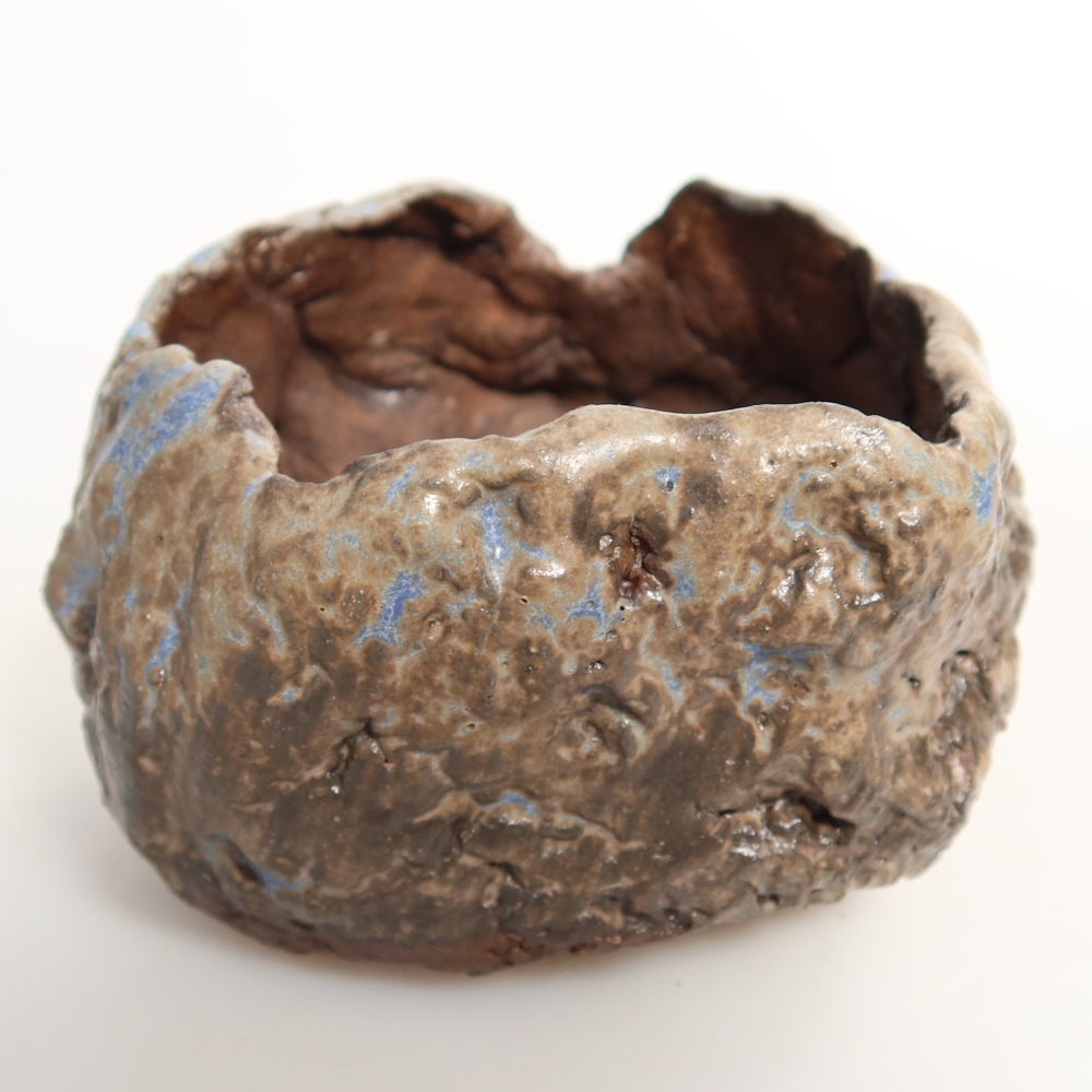 Ceramiczna skorupka  7 x 7 x 5,5 cm, kolor niebiesko-brązowy