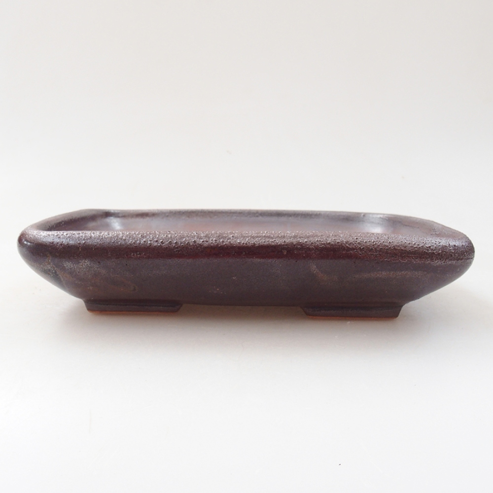 Ceramiczna miska bonsai 17 x 13,5 x 3,5 cm, kolor metaliczny