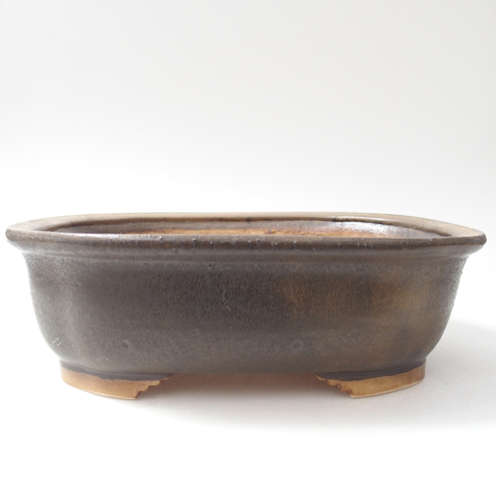 Ceramiczna miska na bonsai 25 x 21 x 8 cm, brązowa