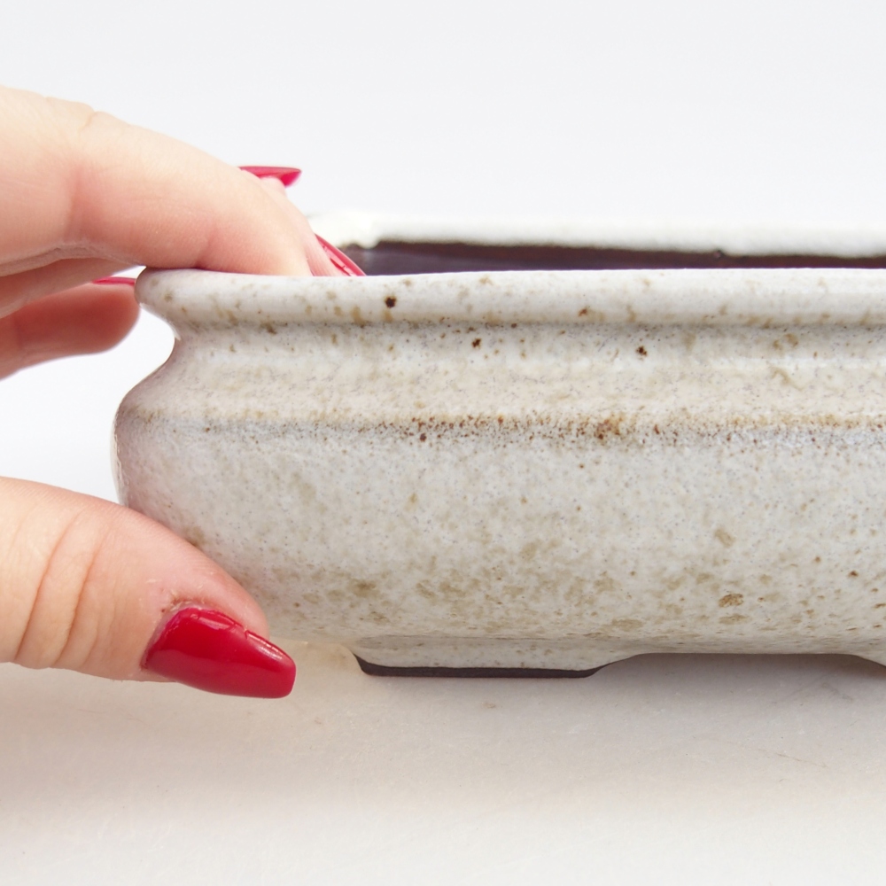 Ceramiczna miska do bonsai 15,5 x 15,5 x 6 cm, biała