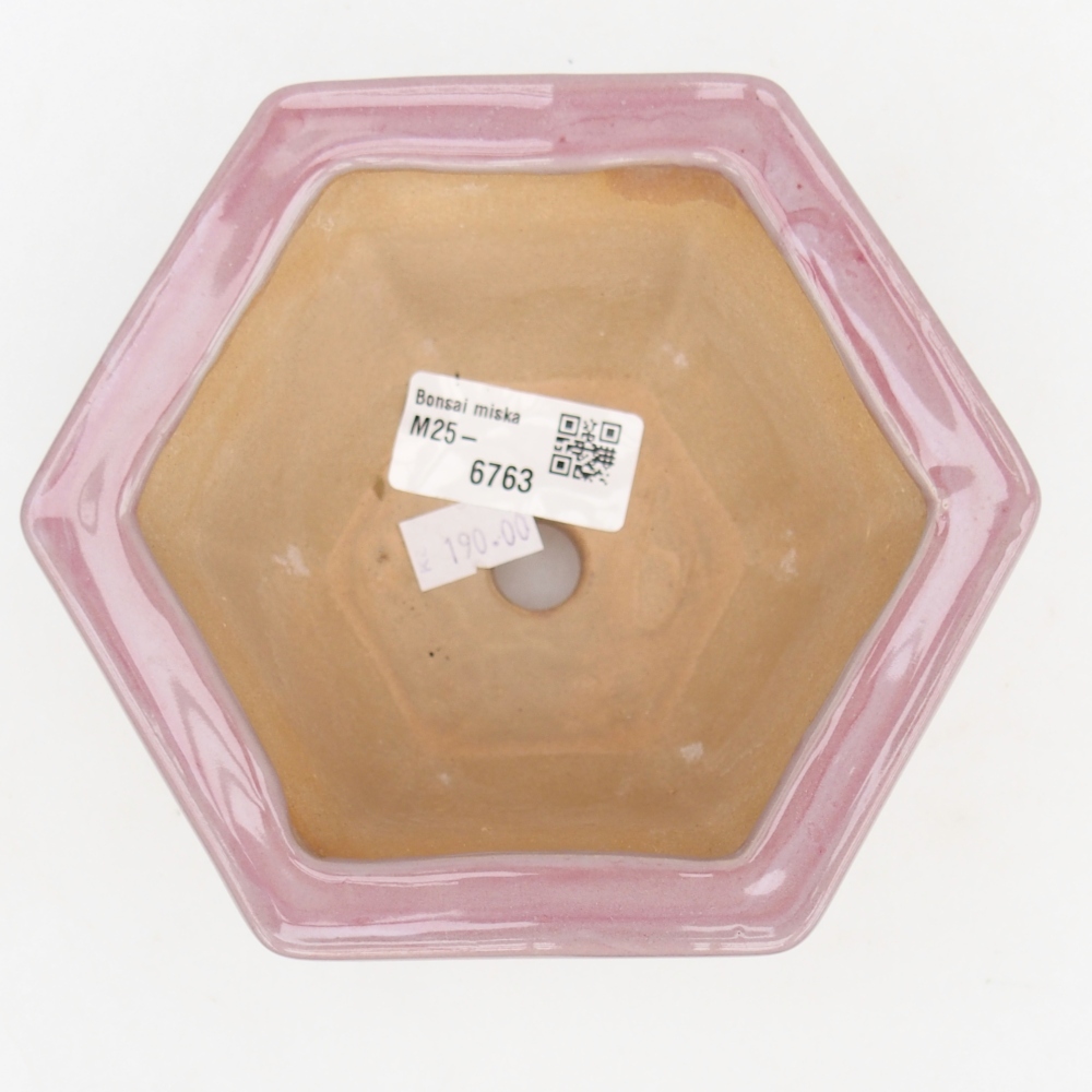 Ceramiczna miska na bonsai 13 x 11,5 x 8 cm, różowa