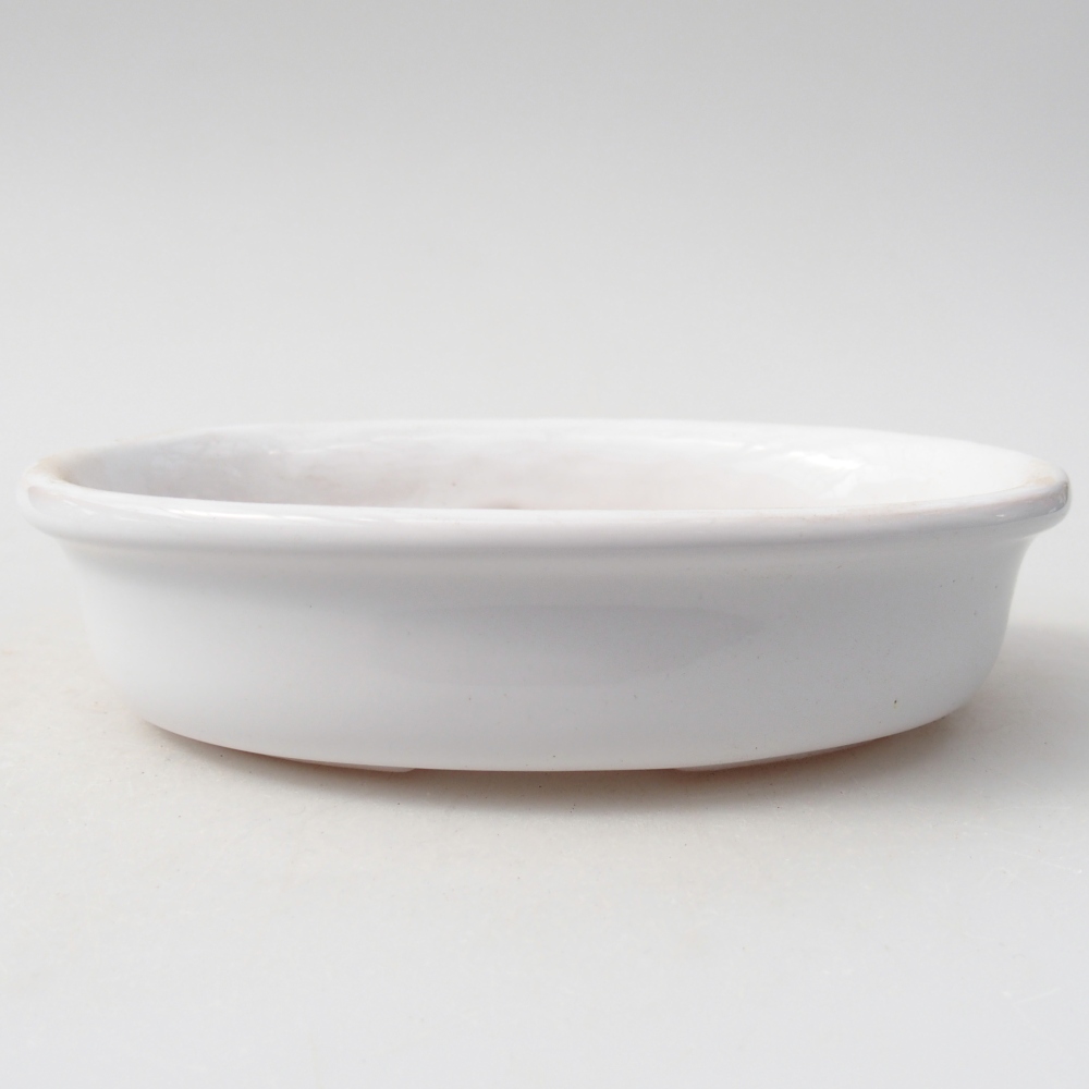 Ceramiczna miska do bonsai 14,5 x 10,5 x 3,5 cm, kolor biały