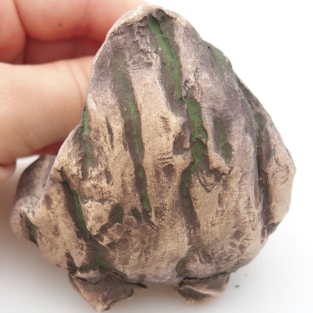 Ceramiczna muszla 6,5 x 6,5 x 8 cm, kolor zielony