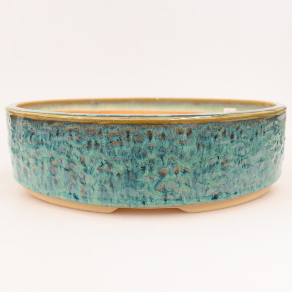 Ceramiczna miska do bonsai 31 x 31 x 8 cm, kolor niebieski