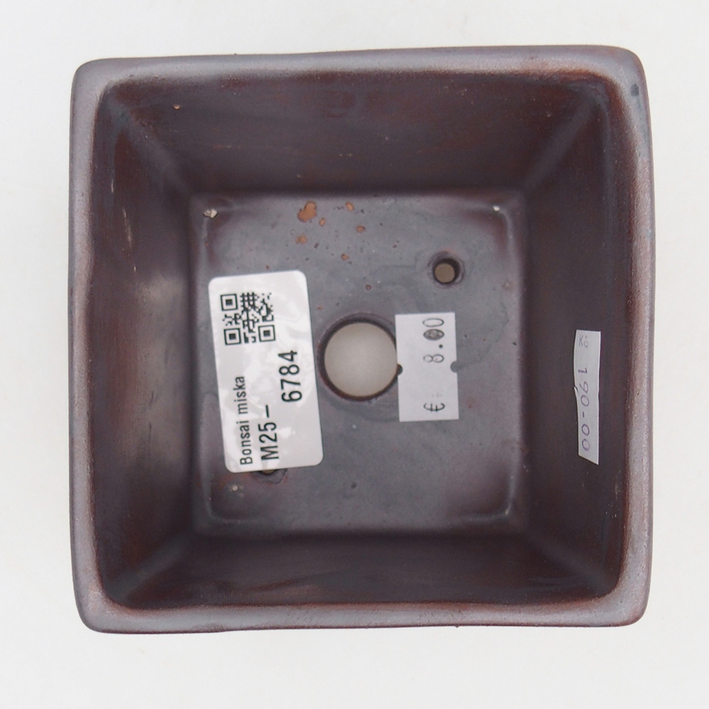 Ceramiczna miska na bonsai 9 x 9 x 8,5 cm, kolor metaliczny
