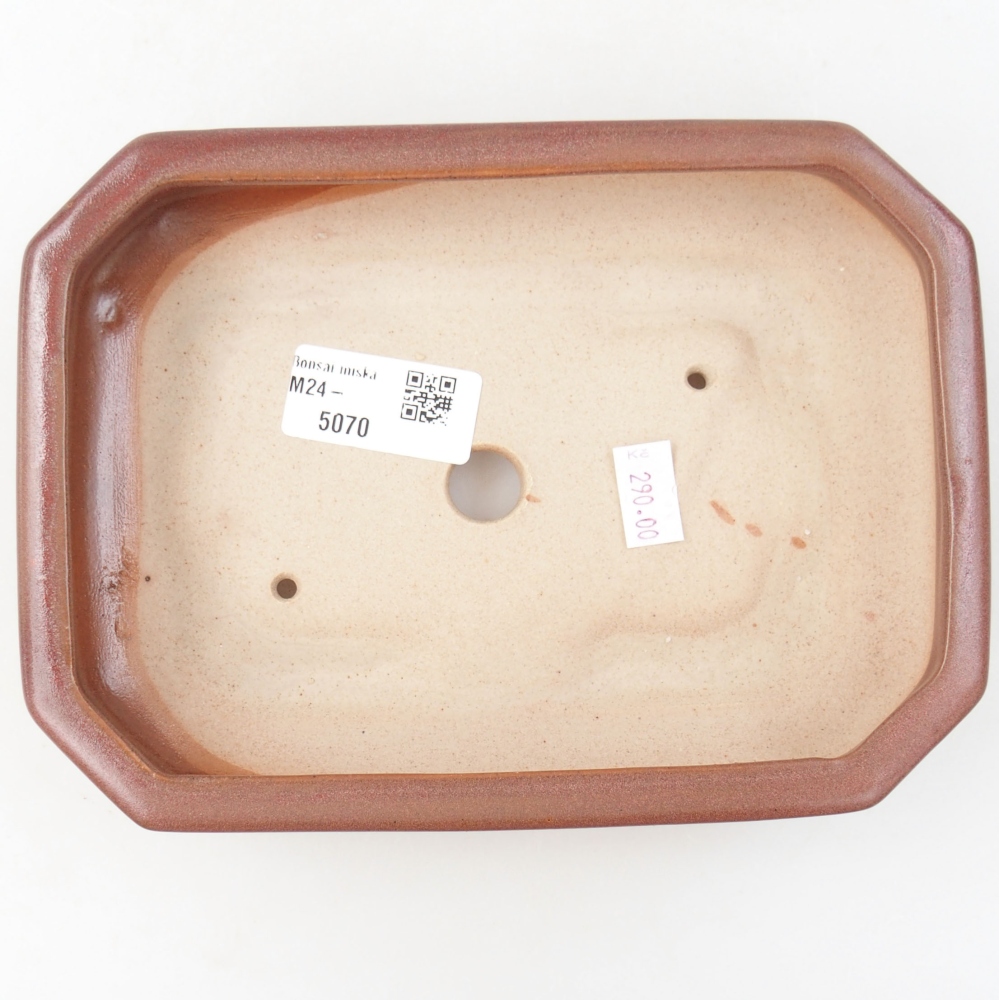 Ceramiczna miska bonsai 18,5 x 13,5 x 4 cm, kolor bordowy
