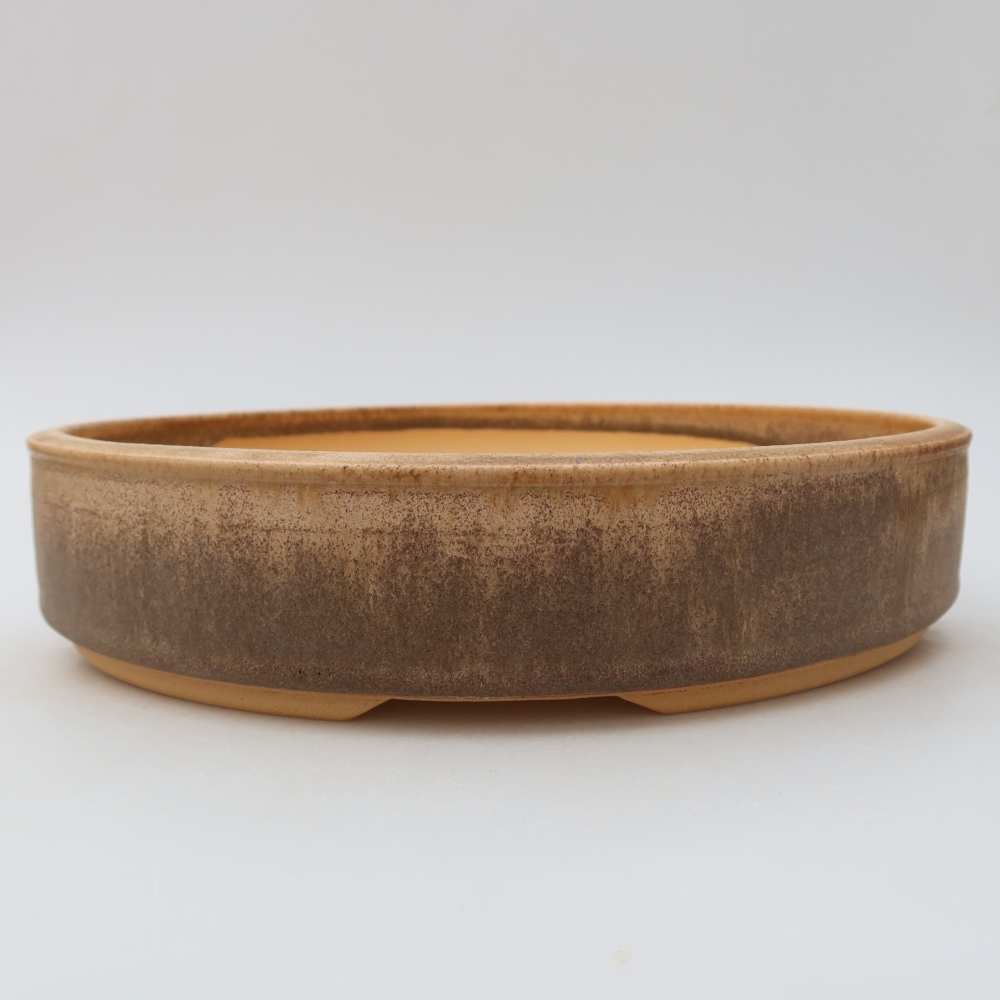 Ceramiczna miska do bonsai 26,5 x 26,5 x 5,5 cm, kolor brązowy