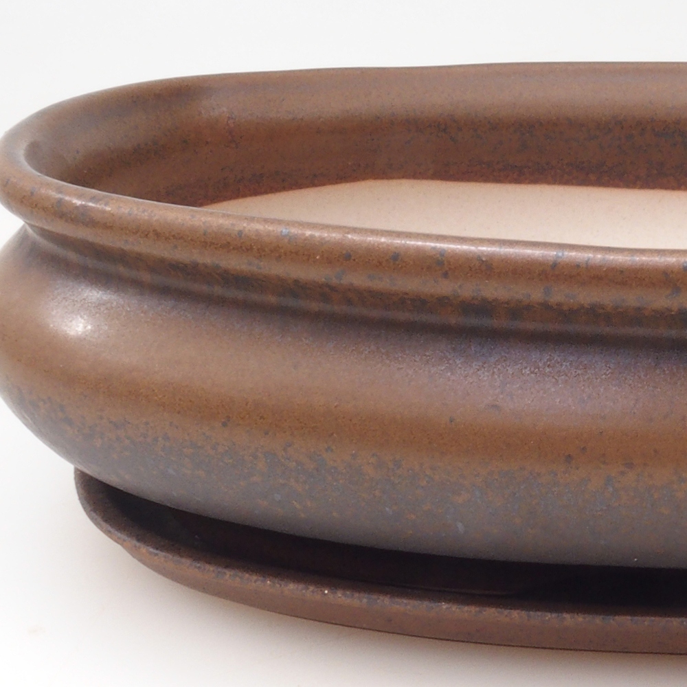 Bonsai bowl + spodek H01 - 12x9x5 cm