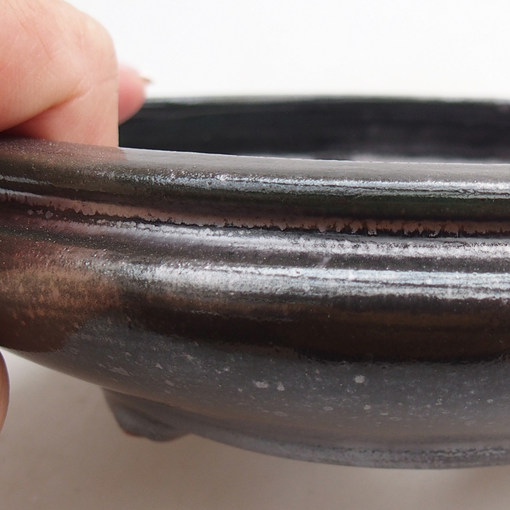 Ceramiczna miska do bonsai 15 x 15 x 4,5 cm, kolor metaliczny