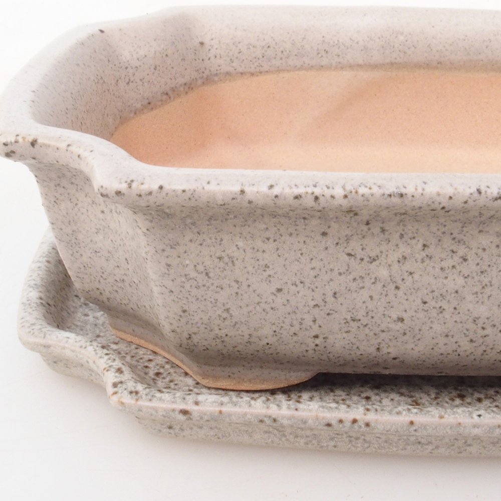 Bonsai bowl + spodek H01 - 12x9x5 cm