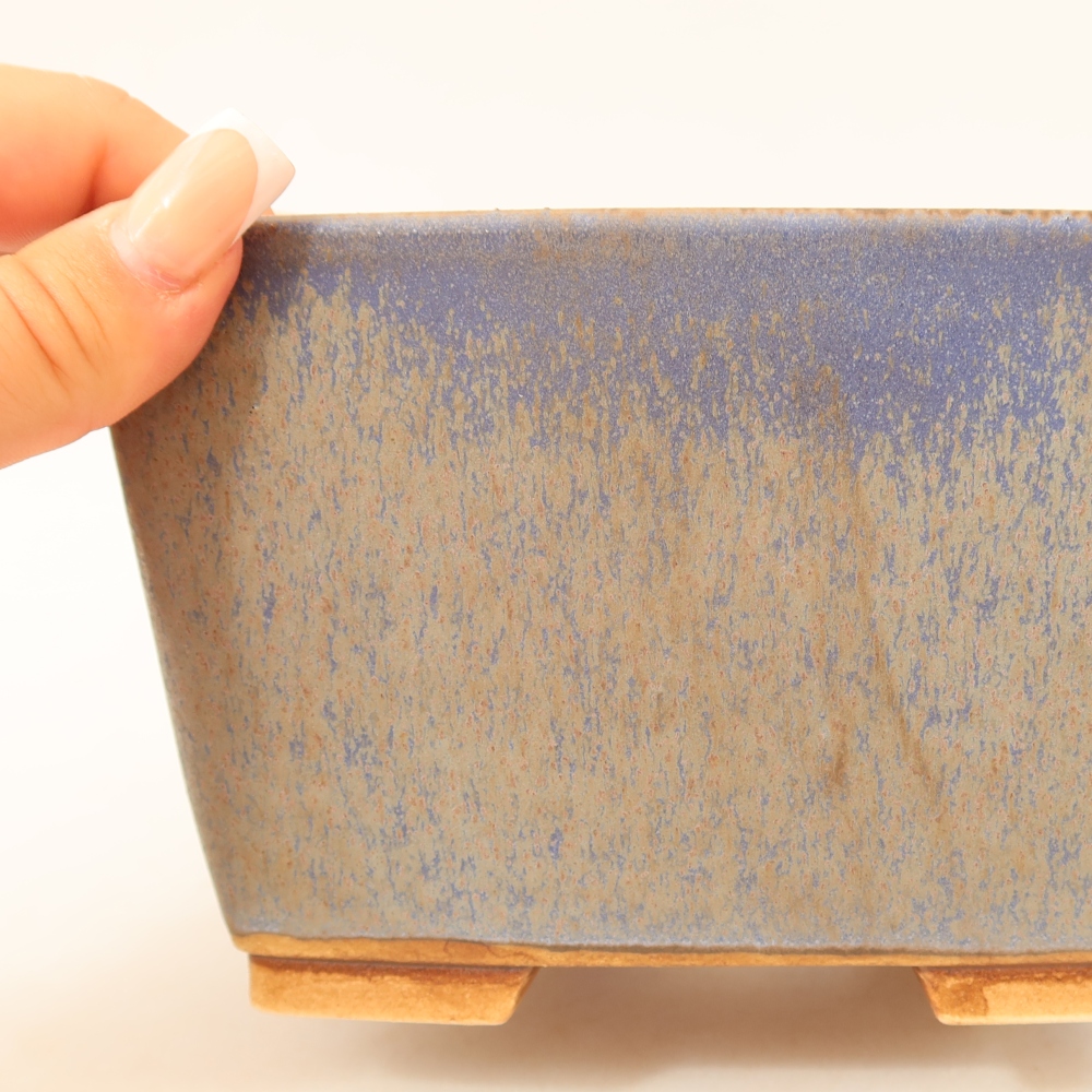 Ceramiczna miska na bonsai 16 x 16 x 10 cm, kolor niebieski