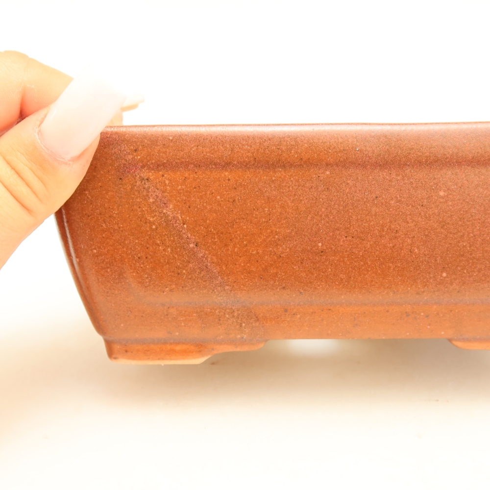 Ceramiczna miska do bonsai 16 x 12 x 6 cm, bordowa