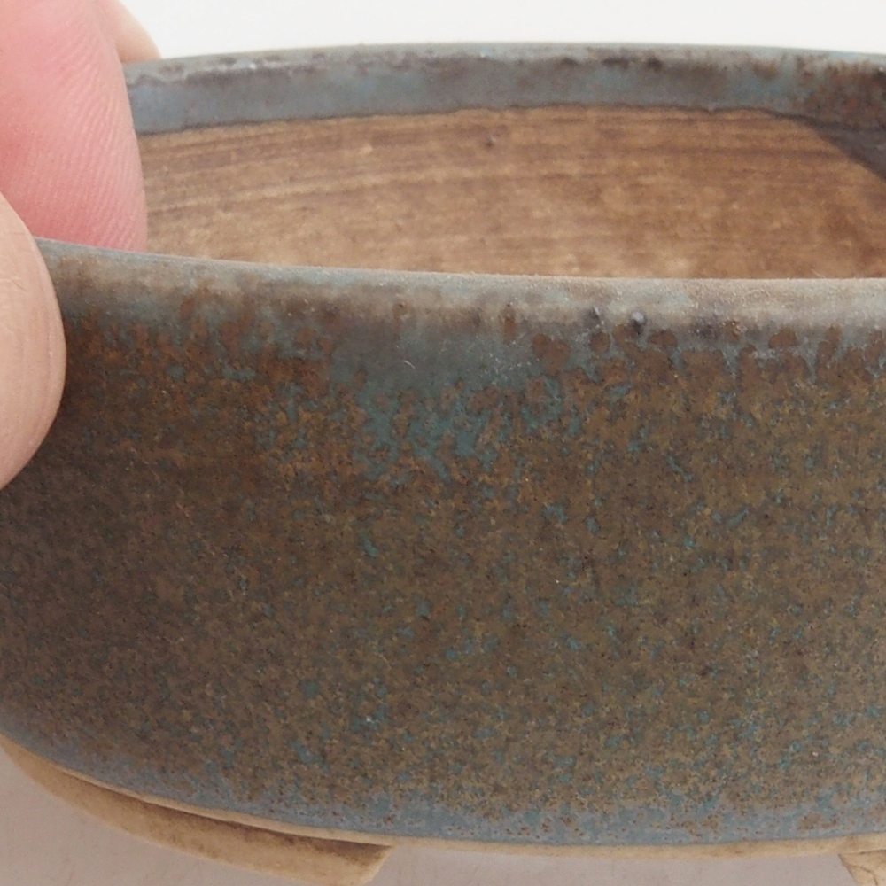 Ceramiczna miska do bonsai 9,5 x 8 x 3 cm, kolor niebieski