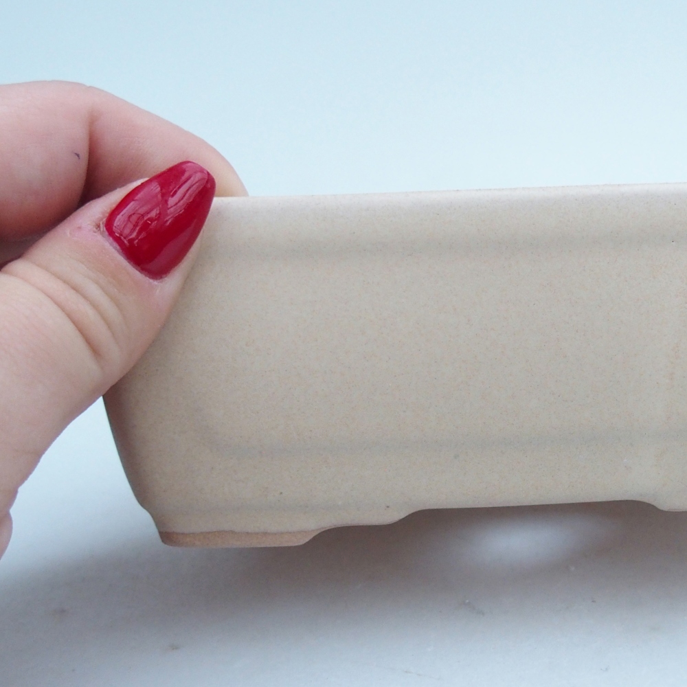 Ceramiczna miska bonsai 13 x 10 x 5 cm, kolor beżowy