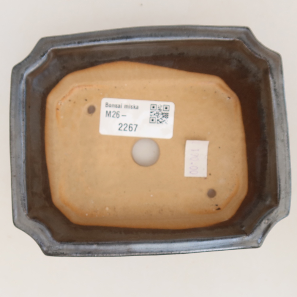 Ceramiczna miska do bonsai 13,5 x 11 x 4 cm, kolor metaliczny