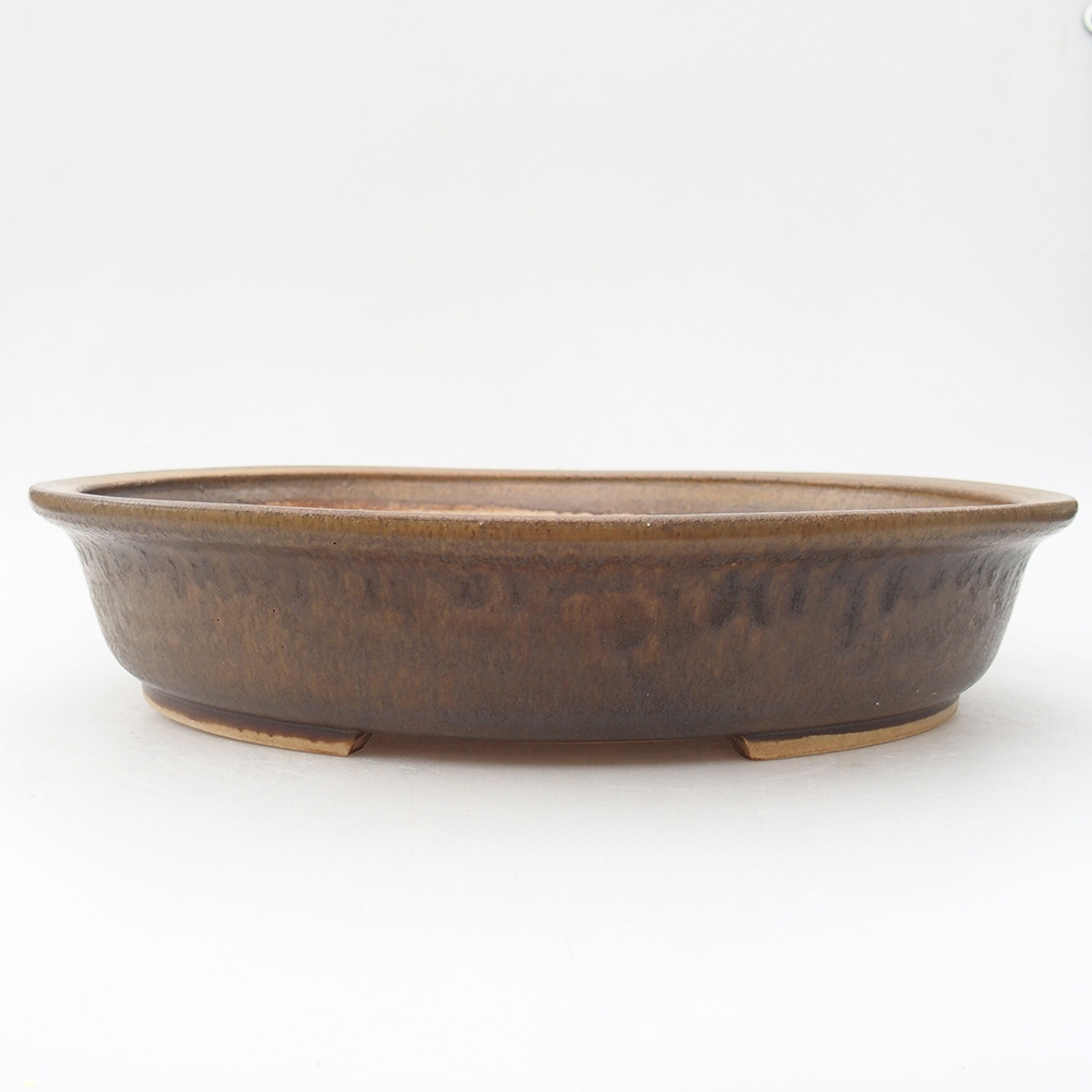 Ceramiczna miska bonsai 25,5 x 28,5 x 5,5  cm, kolor brązowy