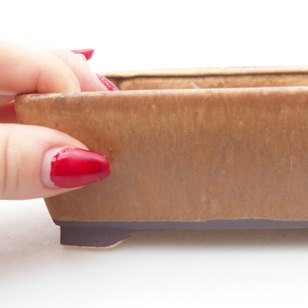 Ceramiczna miska do bonsai 15 x 12 x 5 cm, brązowa