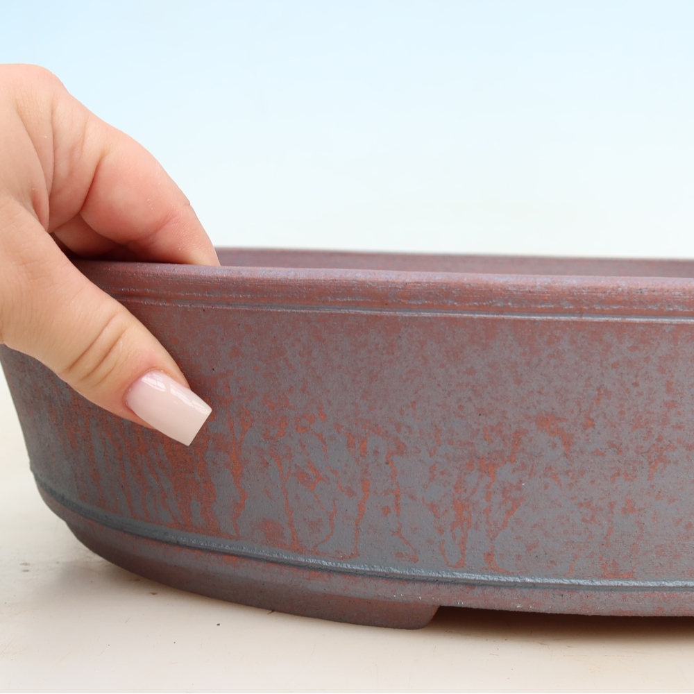 Ceramiczna miska do bonsai 38 x 31,5 x 8 cm, kolor metaliczny