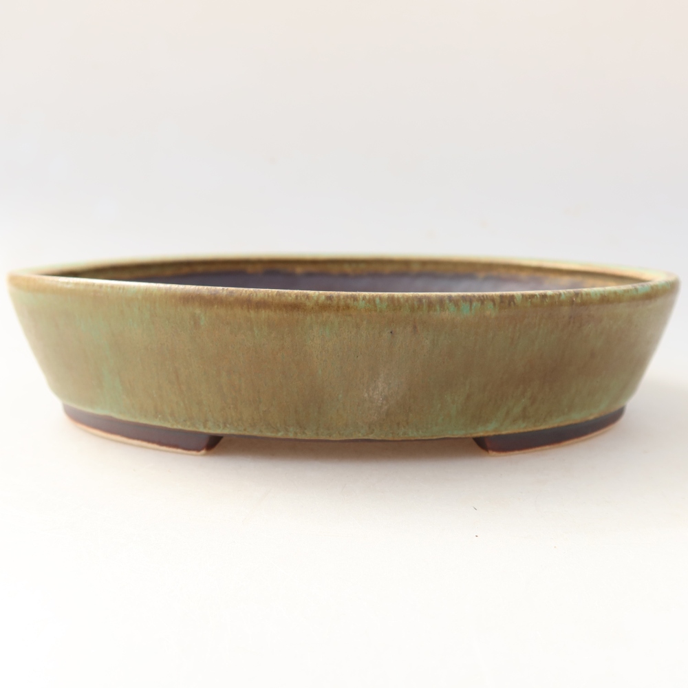 Ceramiczna miska do bonsai 21 x 19 x 4,5 cm, zielona
