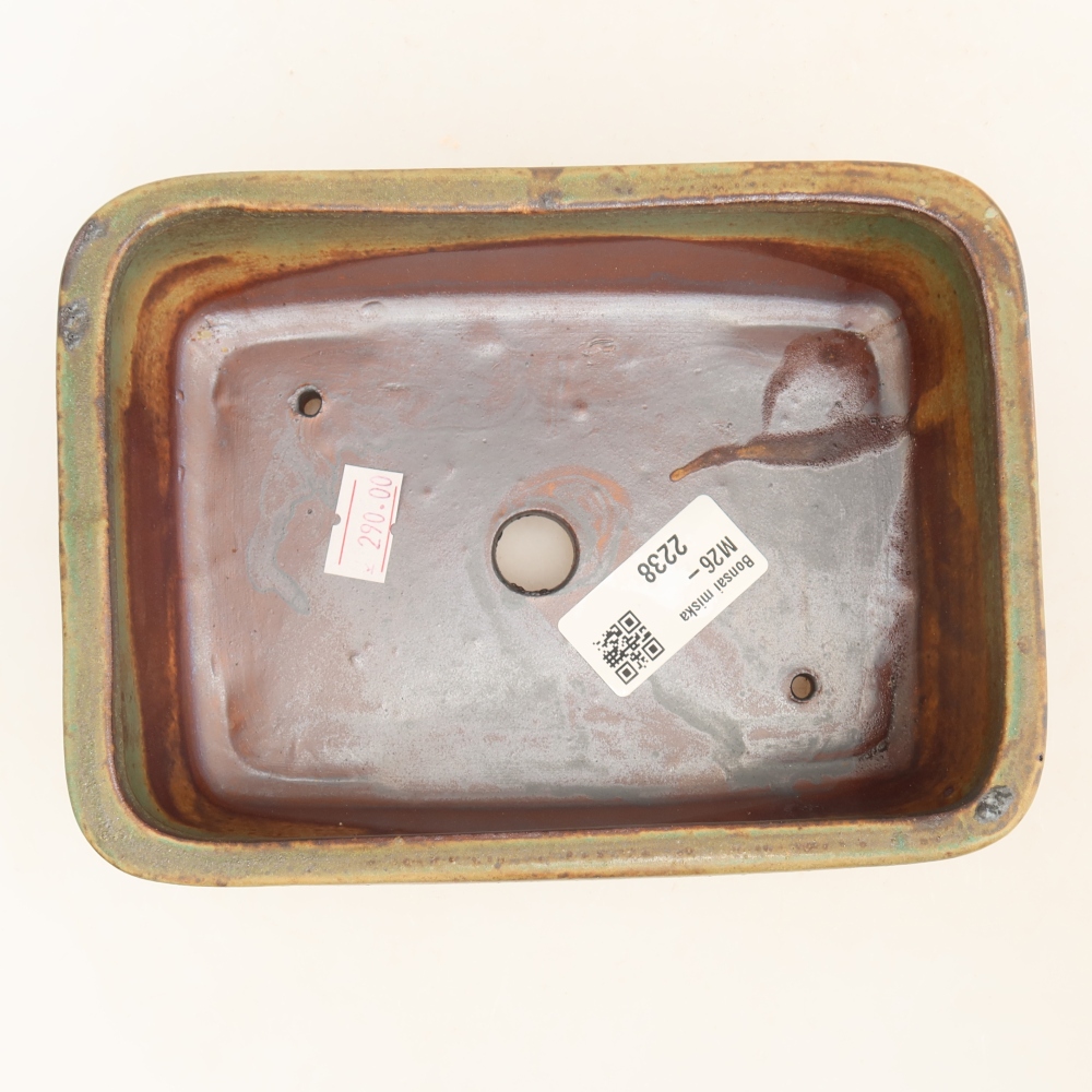 Ceramiczna miska do bonsai 17 x 12,5 x 5,5 cm, kolor zielony