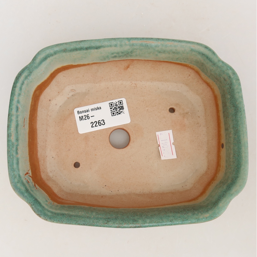 Ceramiczna miska do bonsai 15,5 x 12 x 4,5 cm, zielona