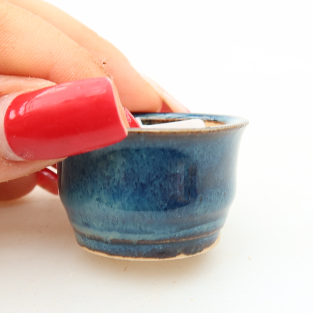 Ceramiczna miseczka do bonsai 3,5 x 3,5 x 2,5 cm, kolor niebieski