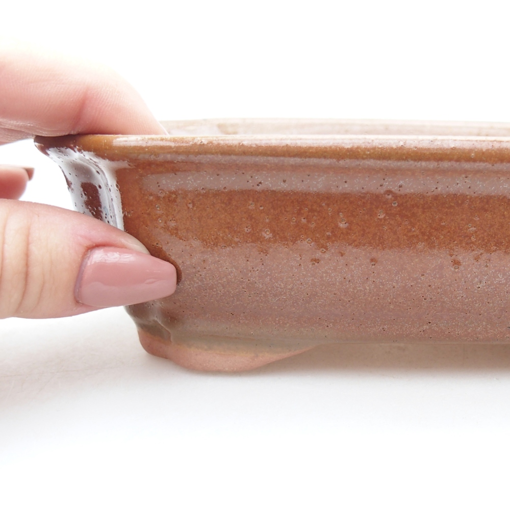 Ceramiczna miska do bonsai 15,5 x 12 x 4,5 cm, brązowa