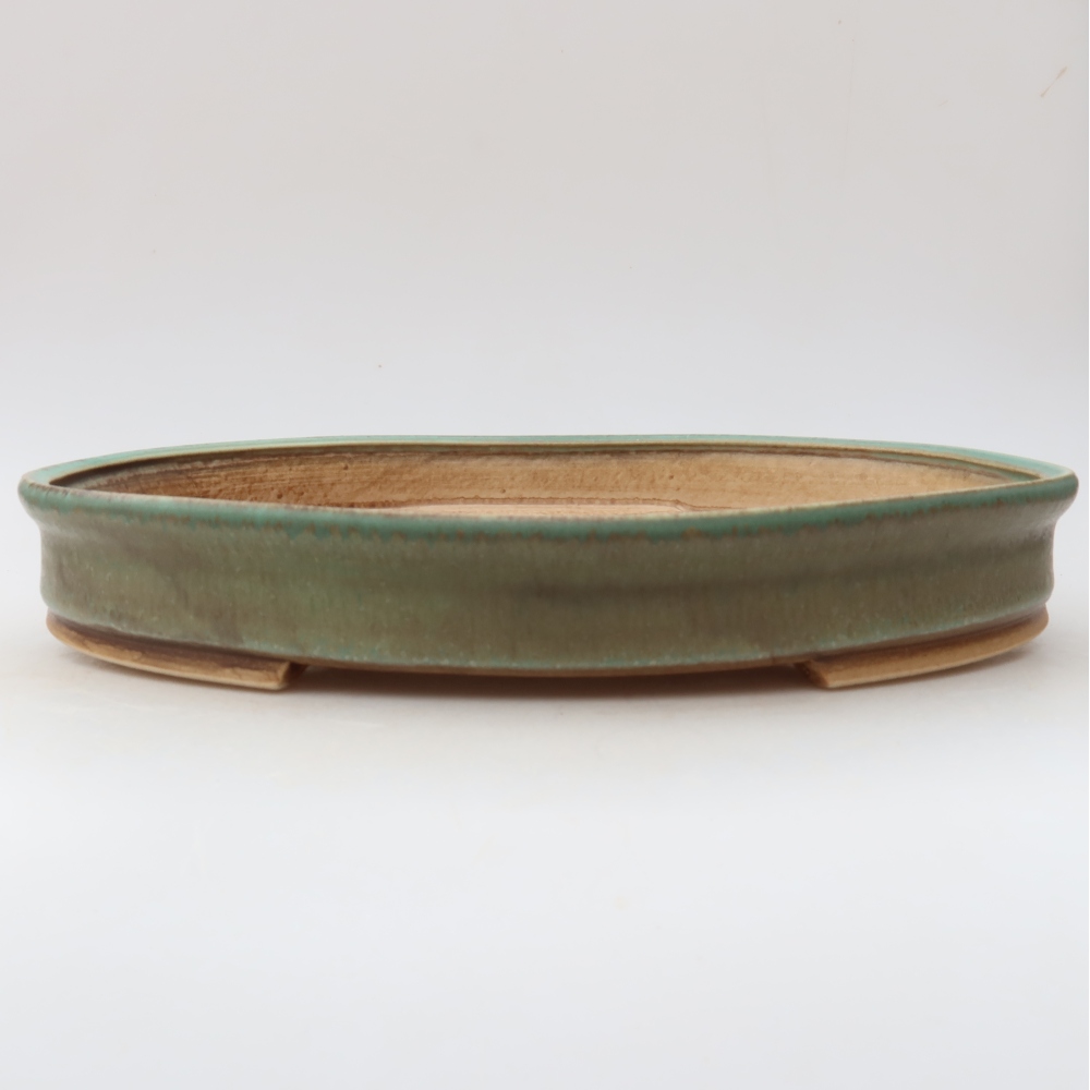Ceramiczna miska do bonsai 31 x 27 x 4,5 cm, zielona