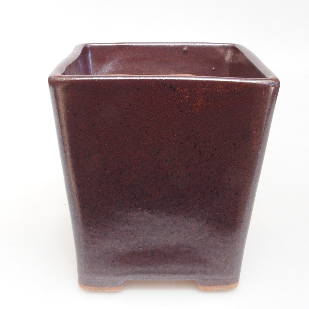 Ceramiczna miska bonsai 10,5 x 10,5 x 11,5 cm, kolor brązowy 