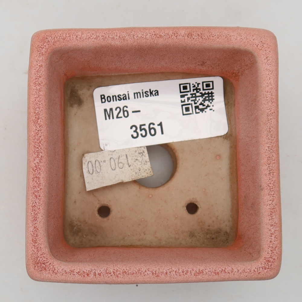 Ceramiczna miseczka do bonsai 7 x 7 x 3,5 cm, kolor różowy