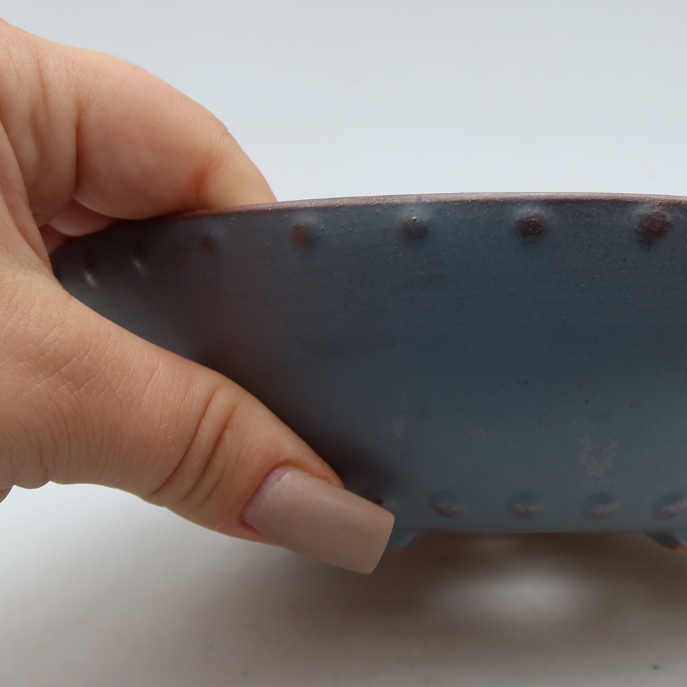 Ceramiczna miska do bonsai 17,5 x 17,5 x 5 cm, kolor metaliczny