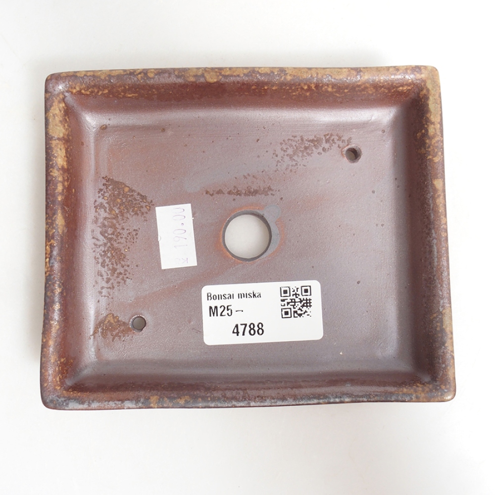 Ceramiczna miska bonsai 13 x 11 x 2,5 cm, kolor brązowy