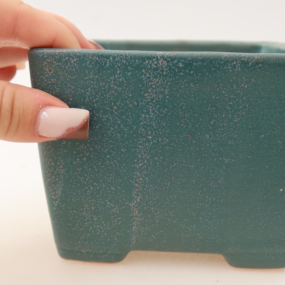 Ceramiczna miska do bonsai 11,5 x 11,5 x 9 cm, kolor niebieski
