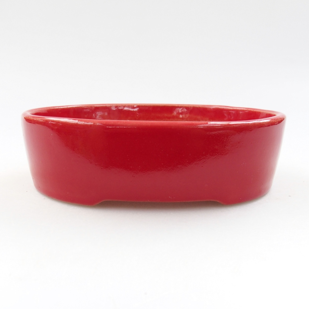 Ceramiczna miska bonsai 13 x 10 x 4 cm, kolor Czerwony