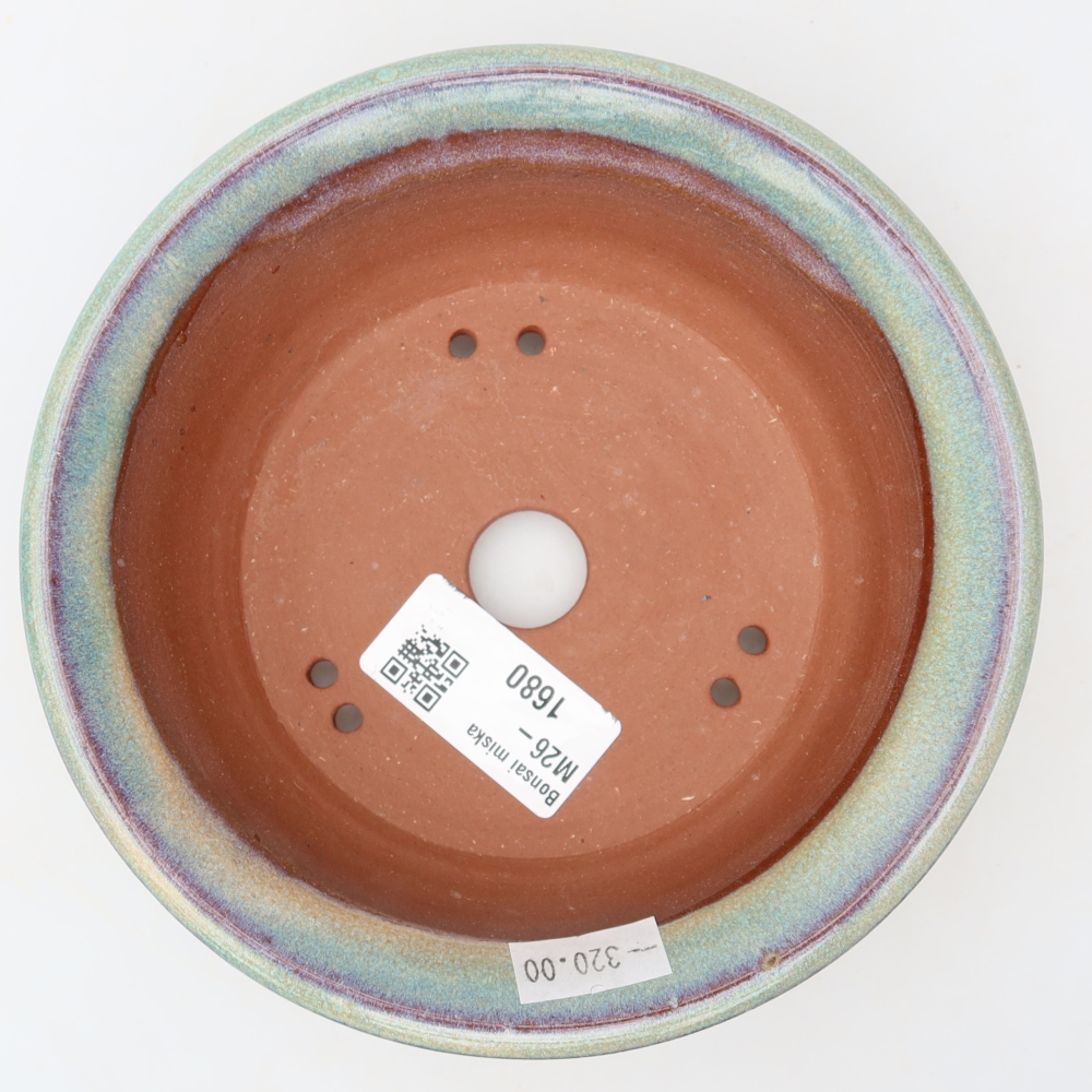 Ceramiczna miska do bonsai 14,5 x 14,5 x 4,5 cm, kolor zielony