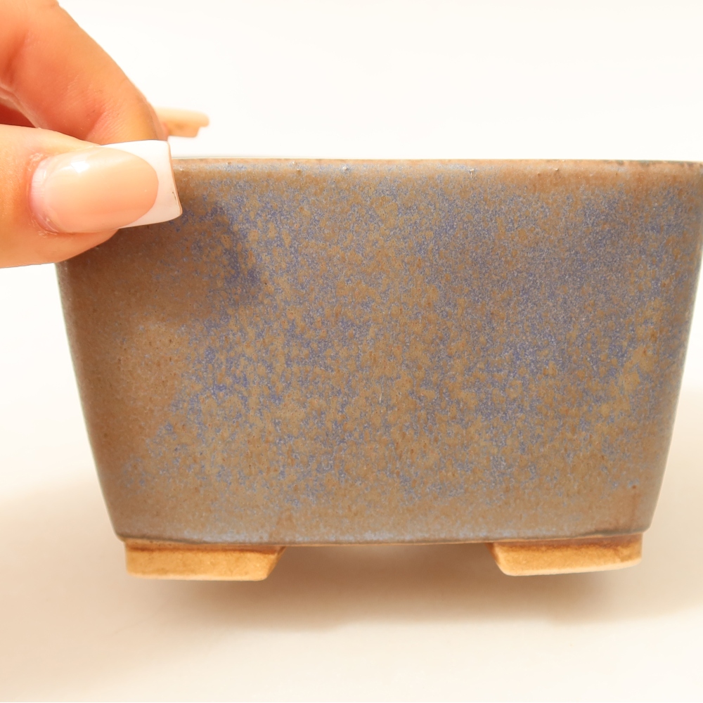 Ceramiczna miska do bonsai 10,5 x 10,5 x 7 cm, kolor niebieski