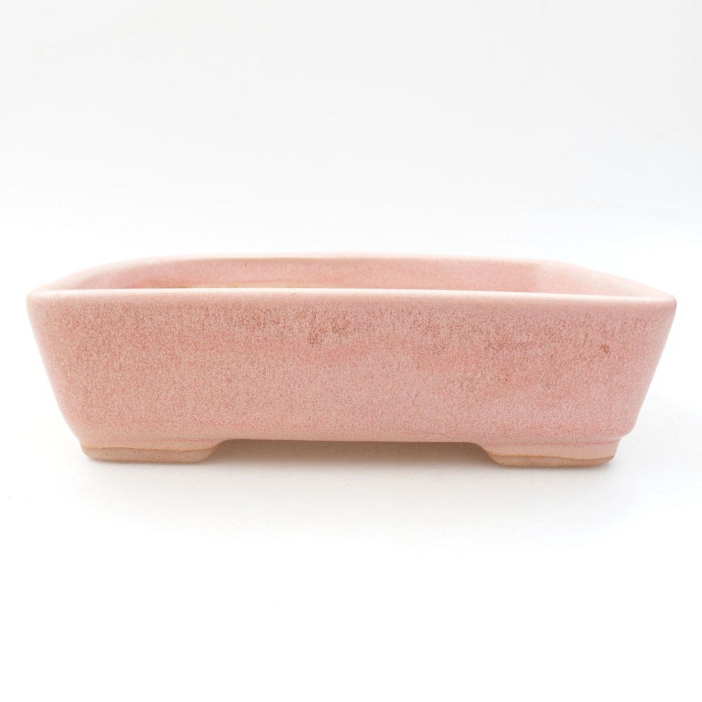 Ceramiczna miska bonsai 18 x 13 x 5 cm, kolor różowy