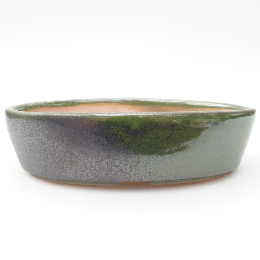 Ceramiczna miska do bonsai 16,5 x 11,5 x 4,5 cm, zielona