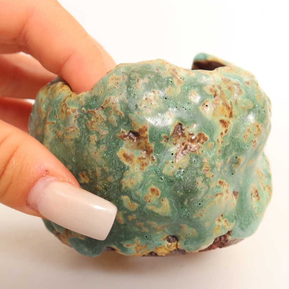 Ceramiczna skorupka  7 x 7 x 6 cm, kolor zielony