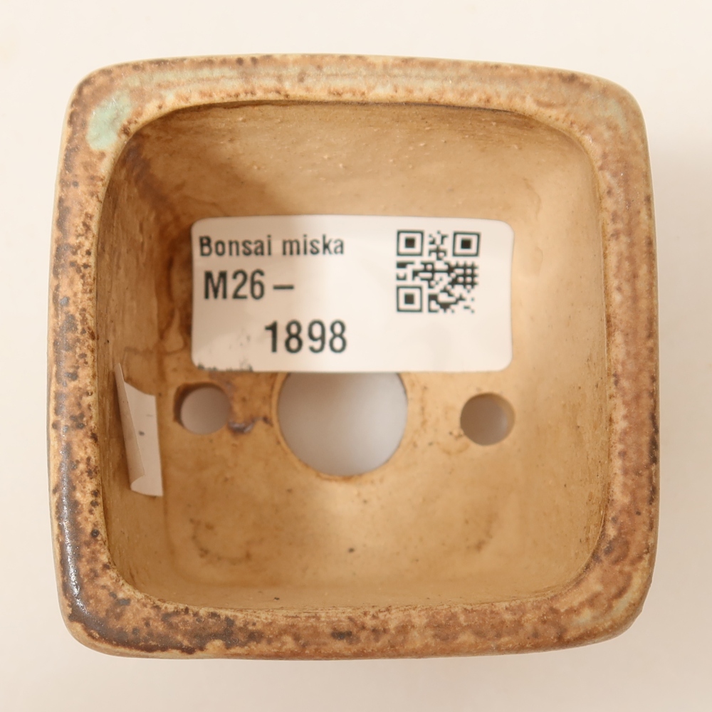 Ceramiczna miska do bonsai 6 x 6 x 4,5 cm, zielona