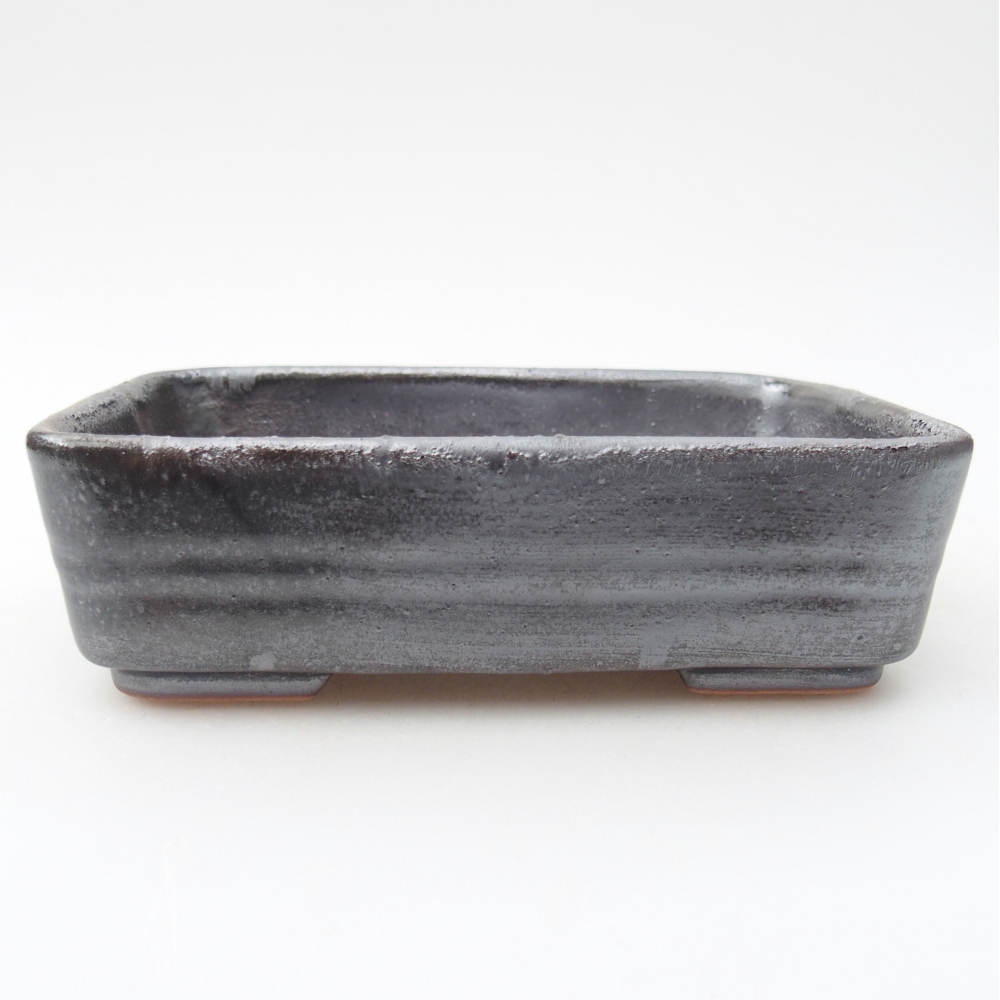 Ceramiczna miska do bonsai 14,5 x 10,5 x 4,5 cm, kolor metaliczny
