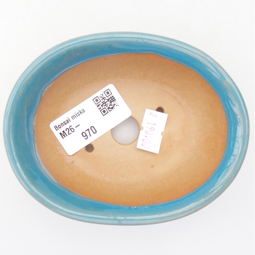 Ceramiczna miska na bonsai 11 x 8,5 x 4 cm, kolor niebieski
