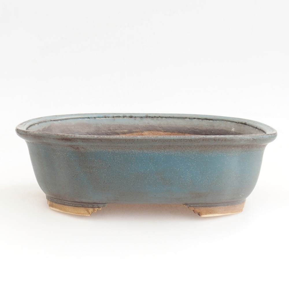 Ceramiczna miska do bonsai 25 x 20,5 x 7 cm, kolor niebieski