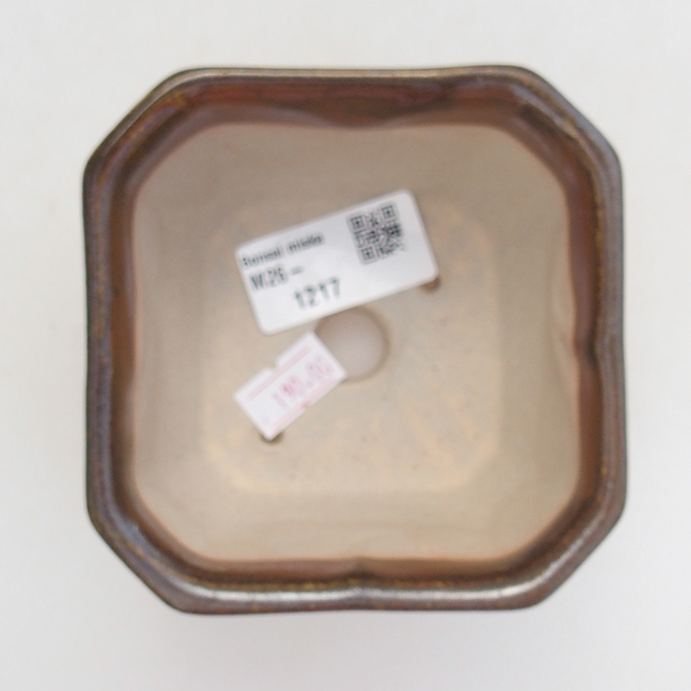 Ceramiczna miska do bonsai 10 x 10 x 6 cm, brązowa