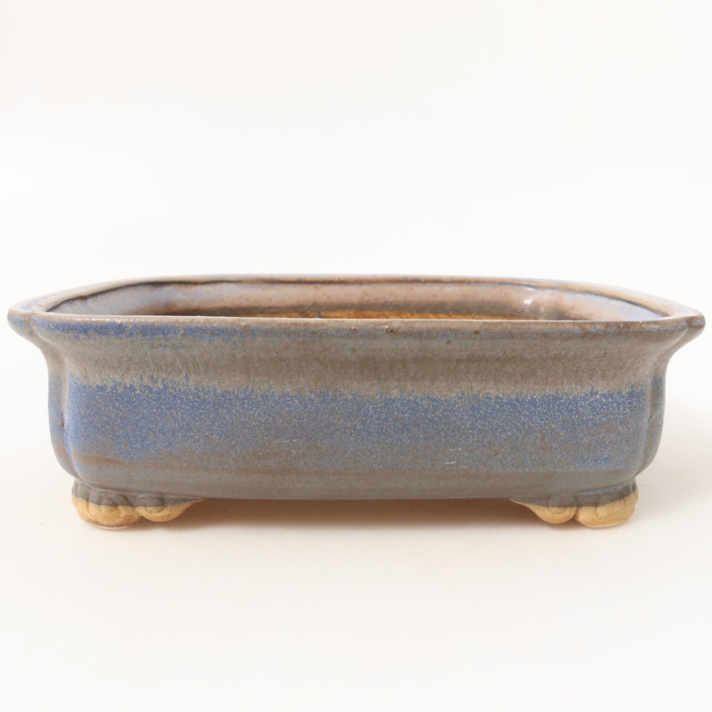 Ceramiczna miska do bonsai 19,5 x 17 x 6 cm, kolor niebieski