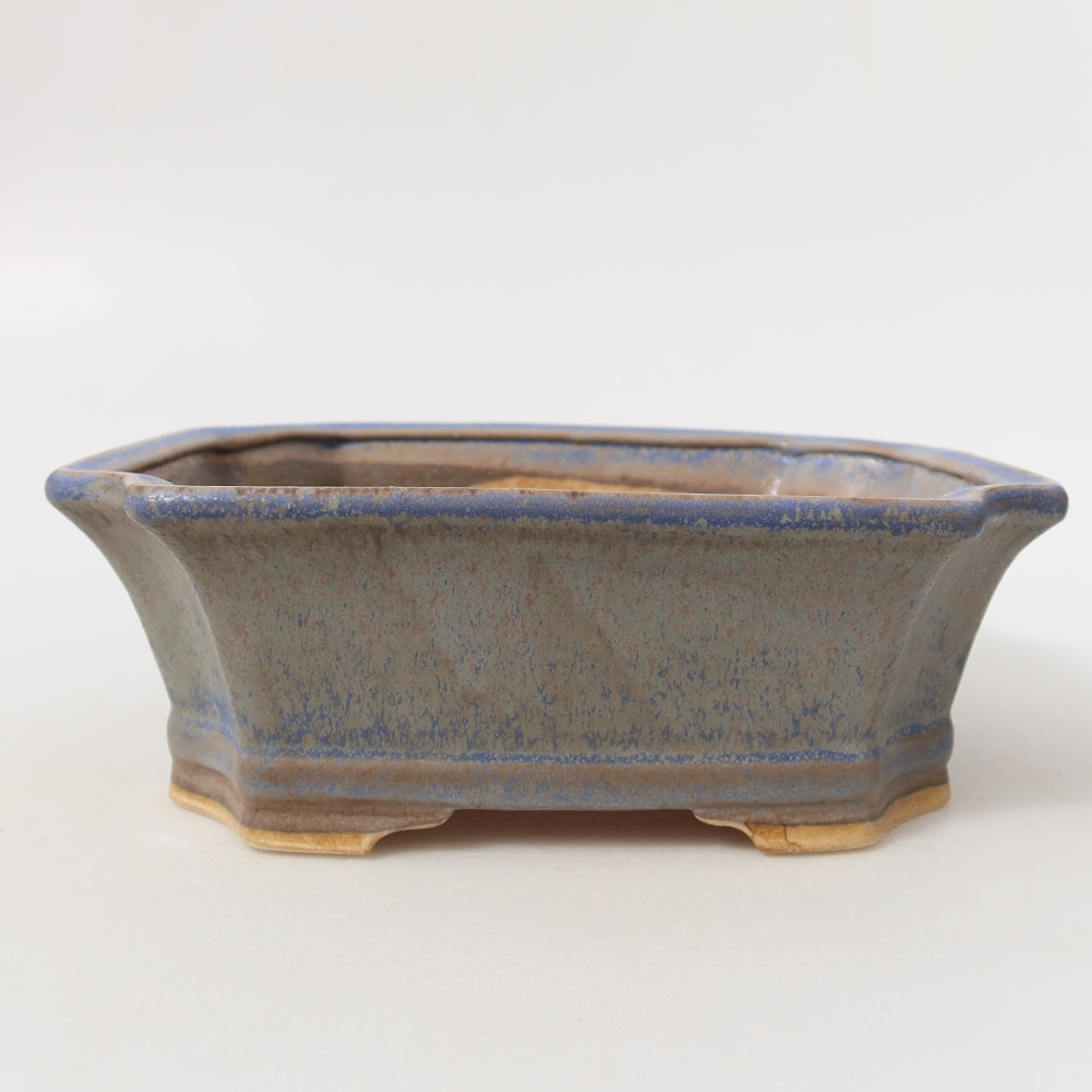 Ceramiczna miska do bonsai 18 x 15 x 6 cm, kolor niebieski