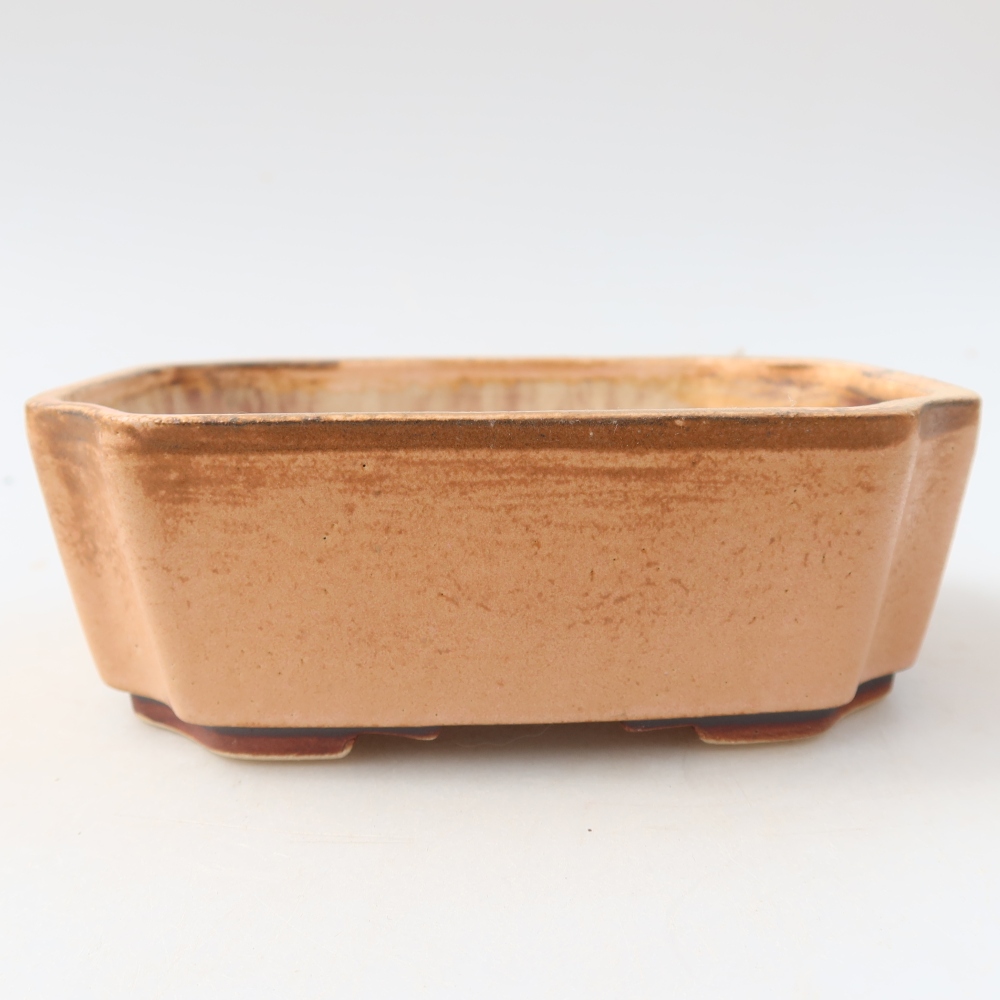 Ceramiczna miseczka do bonsai 14 x 11,5 x 4,5 cm, kolor różowy